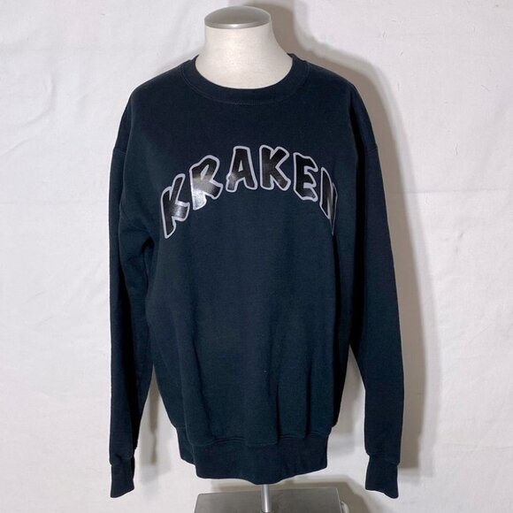 Gildan Black Kraken Crew Neck Sweatshirt M - Picture 1 of 11